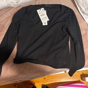 NWT Zara black square neck